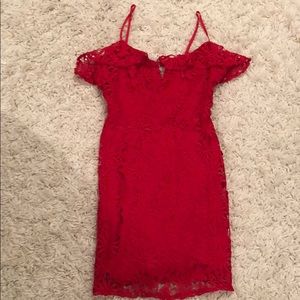 Kendall & Kylie Red Lace Dress